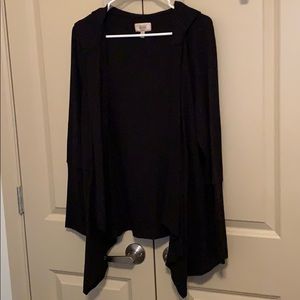 Hooded waffle cardigan